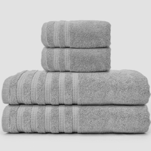 Kit toalha de banho 2 peças + toalha de rosto 2 peças Eloa extra soft cinza | Buddemeyer
